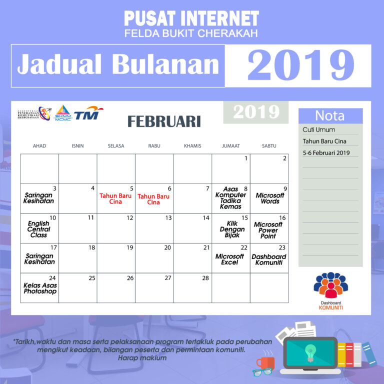 Kalender Pi1M FEB 2019
