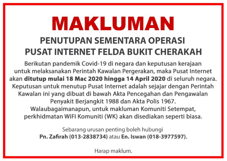 NOTIS PENUTUPAN PI Covid 19 2