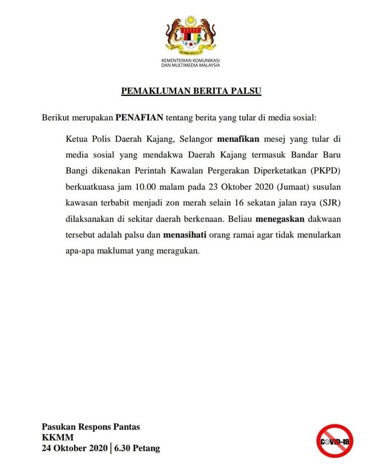 Berita Palsu 241020