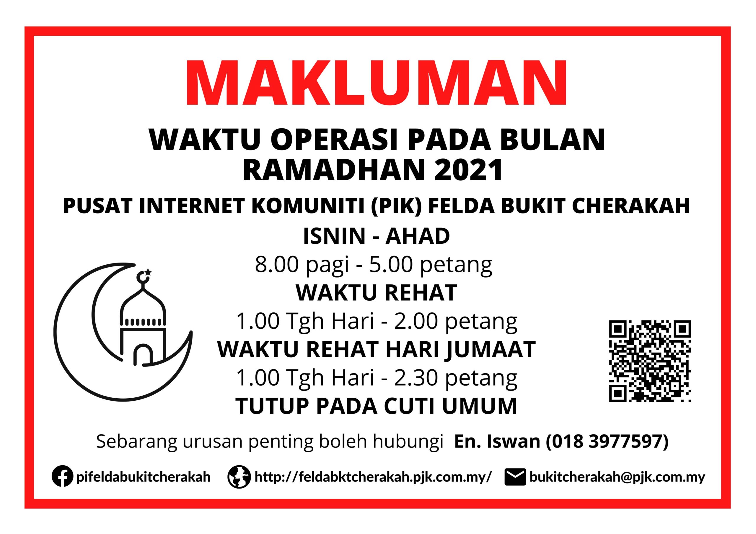 Waktu Operasi PIK Ramadhan 2021