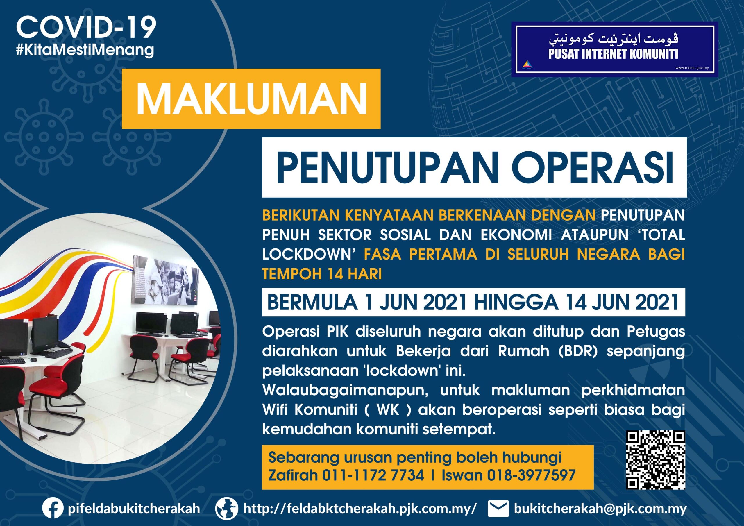 MAKLUMAN penutupan PIK Lockdown 010621